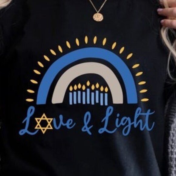 Love and Light Hanukkah Shirt, Menorah Shirt - Picture 3 of 3